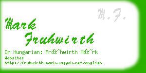 mark fruhwirth business card